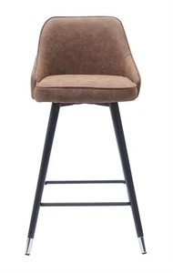 כסא בר מעוצב דגם דנה דמוי עור חום