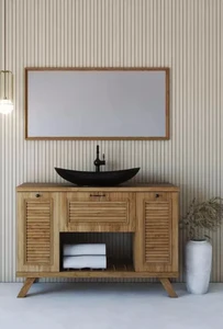 ארון אמבטיה מונח נייבה בוצ''ר עץ