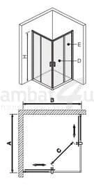 מקלחון פינתי הזזה SPIRIT - ספיריט