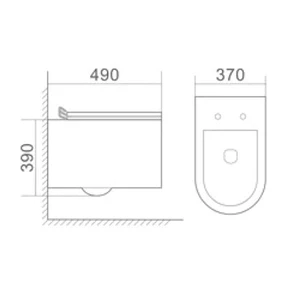 אסלה תלויה רימלס קצרה - אלמנט ELEMENT