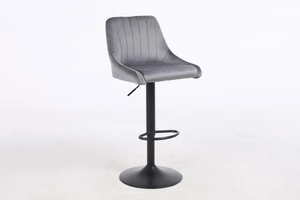 כסא בר מעוצב דגם ספרד בד צבע אפור