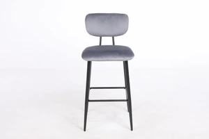 כסא בר מעוצב דגם ונציה בד צבע אפור