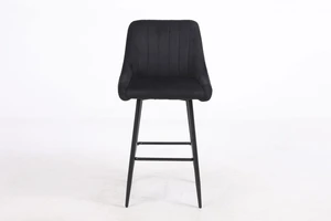 כסא בר מעוצב דגם ברצלונה בד שחור