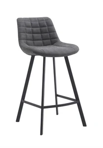 כסא בר מעוצב דגם ניס דמוי עור אפור