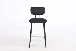 כסא בר מעוצב דגם ונציה בד צבע שחור