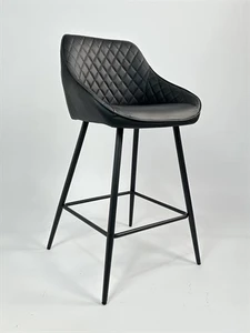 כסא בר מעוצב דגם אמילי דמוי עור שחור