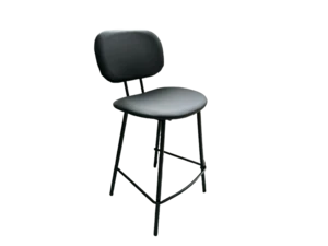 כסא בר מעוצב דגם טקסס דמוי עור צבע שחור