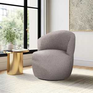 כורסא מעוצבת יוקרתית לבית דגם אדיסון בד בוקלה צבע אפור