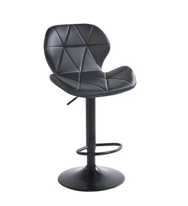 כסא בר מעוצב דגם מקס צבע דמוי עור שחור
