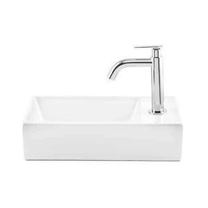 כיור חרס מונח עם חור לברז לבן מט / מבריק לבחירה 41/22/10 ס״מ